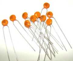 NOS SPRAGUE 0.05UF 50NF 50000PF 25V CERAMIC DISC CAPACITOR QTY:10