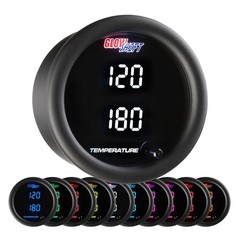 GlowShift 10 Color Digital Dual 300F Temperature Gauge Kit, 2-1/16″ 52mm