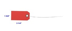 100 Red Tags with Wire 3 1/4 x 1 5/8″ Size 2 Inventory Price Hang Prewired Tag