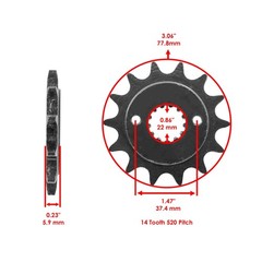Caltric Orange Drive Chain And Sprockets Kit Compatible with Kawasaki Kfx400 …