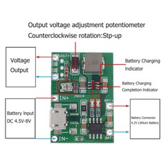 10X Micro-USB TP4056 3.7V Battery Charger Module Step-up Boost For 18650 Battery