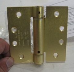 SPRING HINGE with Holes (4″ H x 4″ W) – Satin Brass – 270 Degree – Full Mortise