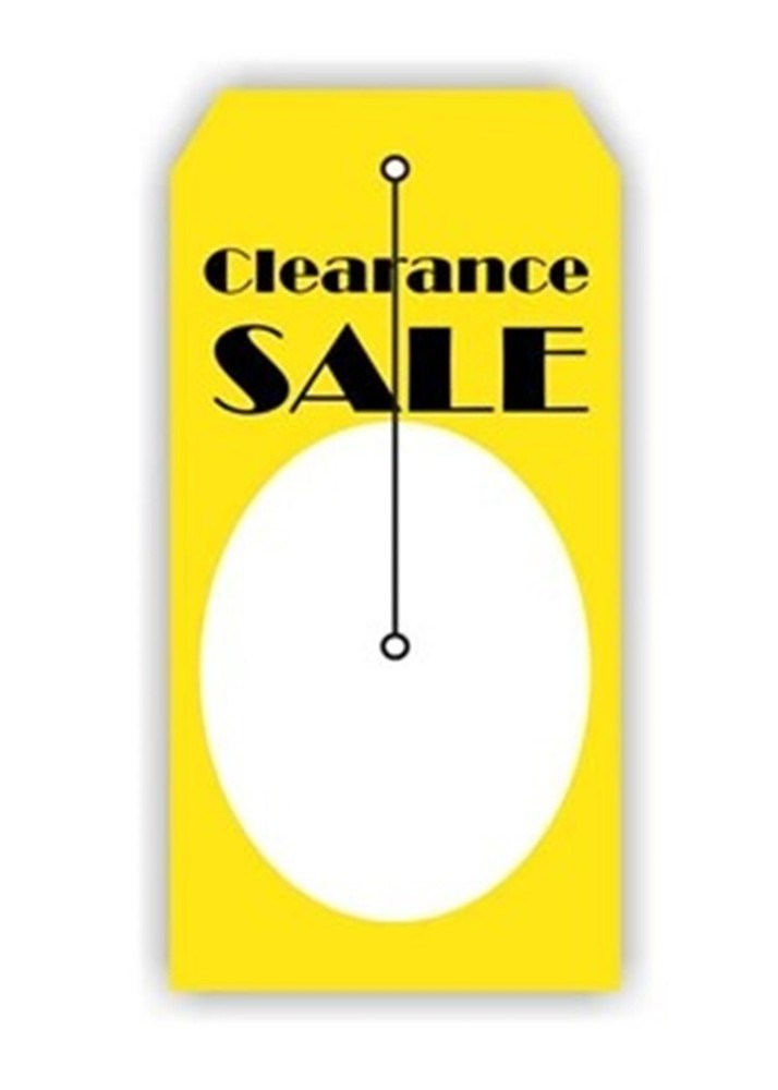 CLEARANCE SALE Tags w Slit, 2.375″ x 4.75″, Yellow/Black/White – Pk / 50 Tags
