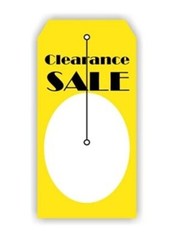 CLEARANCE SALE Tags w Slit, 2.375″ x 4.75″, Yellow/Black/White – Pk / 50 Tags
