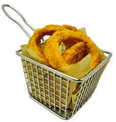 Display Faux Food Prop Onion Rings In Basket New