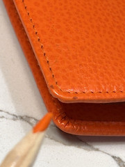 Rare HTF Filofax Orange Leather Finsbury Personal Organizer Planner 7.5″Ht 5.25W