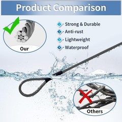 3.3mm (1/8 Inch) Outdoor Travel Security Cable-3/4/6/10/15/20/30ftLuggage Loc…