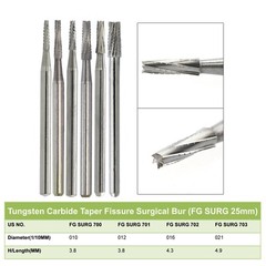 Prima Wave Dental Carbide Burs High Speed FG 19mm / Surgical FGOS FG SL 557 25mm