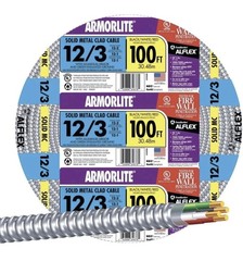 Southwire 100 ft Metal Clad Cable Solid Copper Armorlite Aluminum