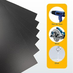 6 Pack Black Plastic Sheet 8x12x0.04 in Flexible High Tensile Plastic Sheets Bla