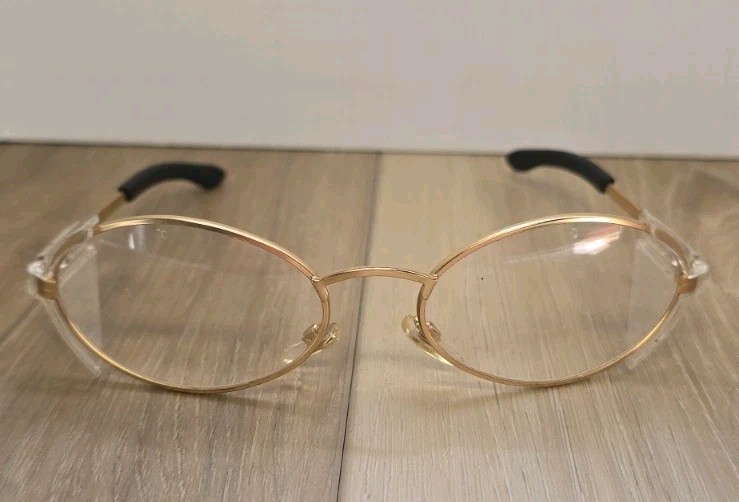 VINTAGE 1990s CREWS- Z87 SAFETY GLASSES! SIDE SHIELDS/GOLD FRAMES/TAIWAN