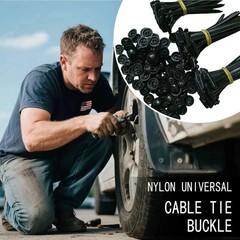 200 PCS Nylon Universal Cable Tie Buckle，Heavy Duty Self-Locking Zip Ties Holder