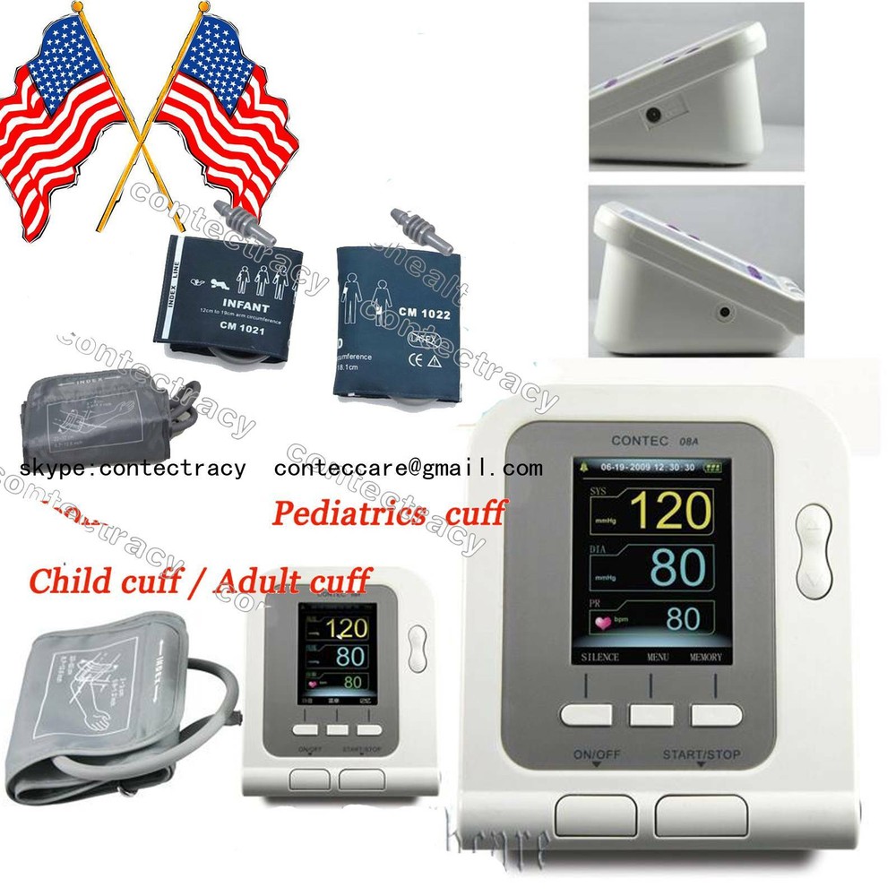 US Automatic Digital Upper Arm Blood Pressure Monitor Heart Beat Meter LCD,cuffs