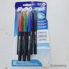 EXPO Vis-a-Vis Wet Erase Marker Fine Tip Assorted Colors 8 Count