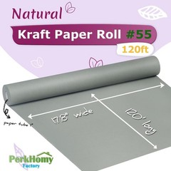 PerkHomy 17.8″ x 1,440″ (120′) Light Grey Kraft Paper Roll for Craft Bulletin…