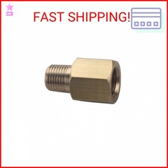 Dewhel Brass 1/8 NPT Female to 1/8 BSPT Male Gauge Sensor Sender Thread Adapter