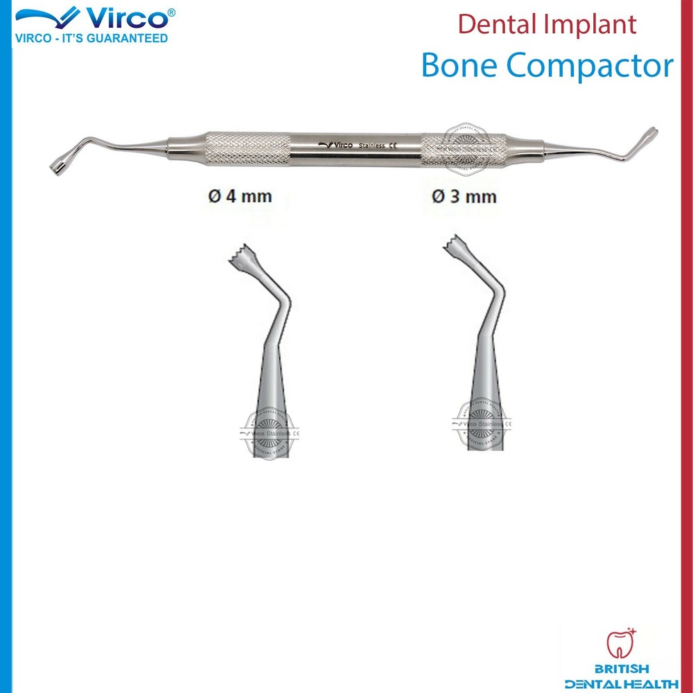 Dental Implant Bone Compactor Packer Bone Plugger Double Ended 3mm – 4mm