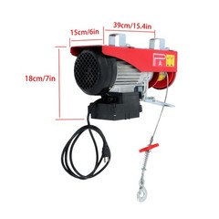 Electric Hoist 880lbs Crane Winch with Wireless Remote Control 850W 110V