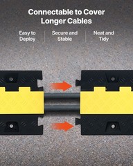 VEVOR Cable Protector Ramp TPU Cord Cover 22000 lbs/axle Capacity 2 Channel