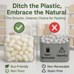 10/12/14″ Biodegradable Eco-Friendly Packing Peanuts, Sustainable Shipping Fill