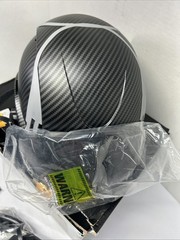 Carbon Fiber Safety Helmet W/ Double Goggles Earmuffs ABS Construction Hard Hat