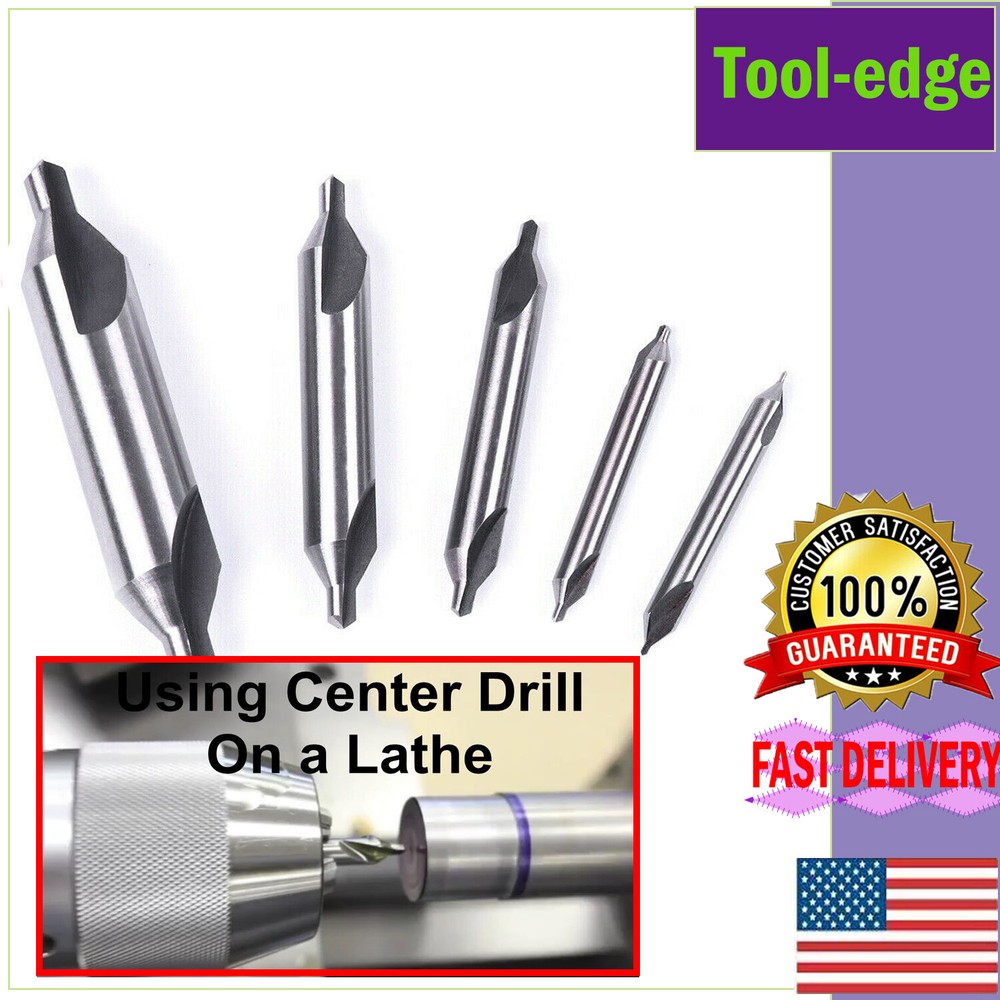 5Pc HSS Center Drill Bit 60 Degree Combined Countersink Spotting Drill Bits Set