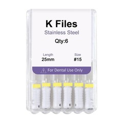 Dental Endo Root Canal File K-files 25mm Stainless Steel #6#8#10#15-45 Hand File
