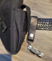 Pro Black Basketweave Leather Dutyman Utility Tactical Belt Holster Prop Size 32