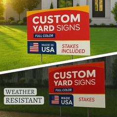 Custom Yard Signs with Metal Stakes – UV Printed Waterproof 4mm Corrugated