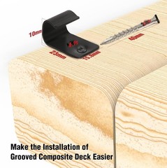 Start Clips – Universal Hidden Fasteners for Composite Decking (36 Pack, Black)