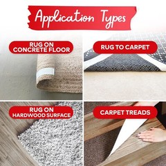 XFasten Double Sided Carpet Tape for Area Rugs 2-Inch X 40-Yards 1-Inch Core