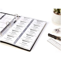 25 PCS Business Card Holder Sleeves, 3 Ring Binder Transparent Storage Pages Set