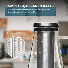 Cold Brew Coffee Maker 1.5L/51oz – Iced Tea Maker Glass Pitcher