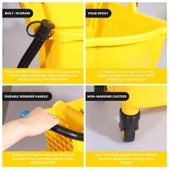 Commercial Mop Bucket with Wringer Set – Mop & Spare Head