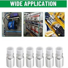 12 Pack 1/2″ NPTF Hydraulic Hose End Fittings, 1/2″ I.D. Hose x 1/2″ NPTF Male