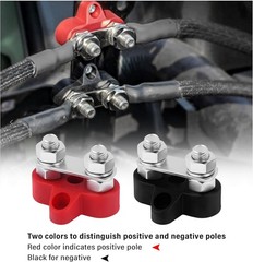 2PCS M8 Dual Studs 80A Power Distribution Block for 12V Automotive & Marine Use
