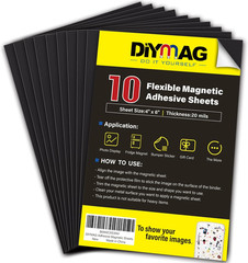 Magnetic Adhesive Sheets, 4″ X 6″ 10 Pack Cuttable Magnets Flexible Magnet Sheet