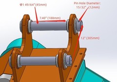 54″ Excavator Brush Cutter Mower Attachment 3-8 ton Fit for CAT 307 308, JD 50D
