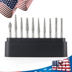 Dental Diamond Zirconia Cutting Burs Kit Friction Grip 1.6mm 10Pcs/Pack