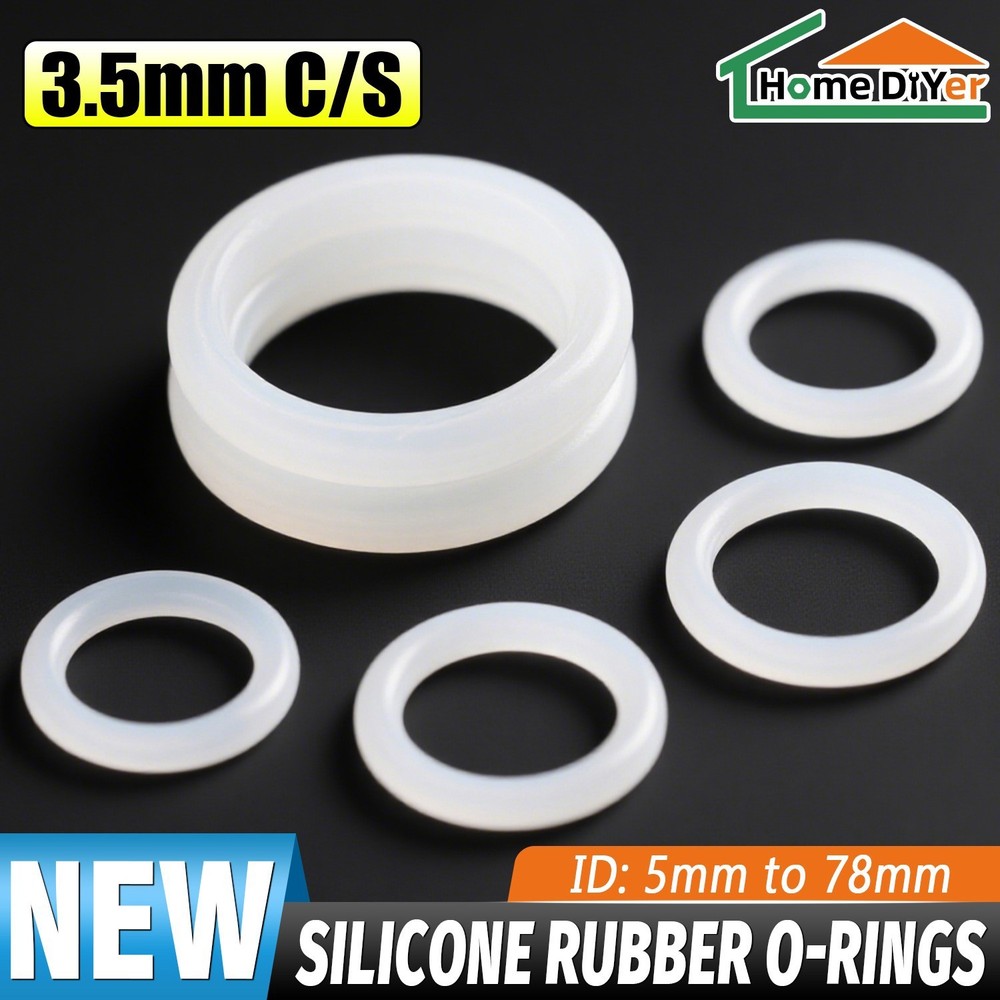White Silicone Rubber O Rings 3.5mm Cross Section 5mm-78mm ID Food Grade O Ring