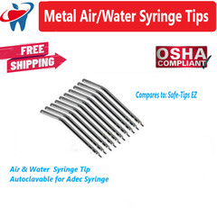 A-Dec Metal Tips Dental Air Water Syringe Tips Metal 3-Way A-Dec Style 5-50/bx