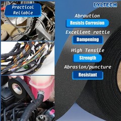Wire Harness Tape 7 Rolls-Total 328 FT, Polyester Fabric,Flame Retardant,at 257℉