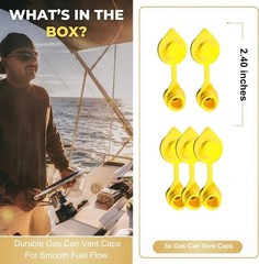Durable Yellow Fuel Vent Caps – Perfect for 1-6 Gallon Gas Cans and Jugs