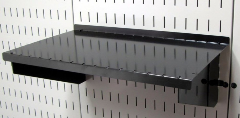 Wall Control ASM-SH-1609 B Shelf Assembly 16in x 9in Black Pegboard Shelf New