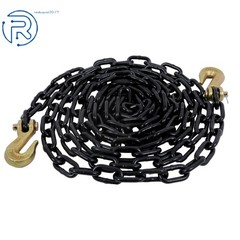 1/4 Inch × 14 Ft G80 Transport Binder Chain | Tow Chain with Clevis Grab Hooks