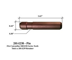 Backhoe Bucket Tooth Pin & Retainer, 201-1238 & 201-1239, fits CAT DRS230