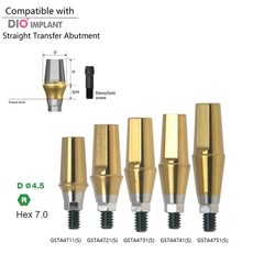 US Dental Straight abutment titanium w/screw Fit DIO UF II Regular Hex platform