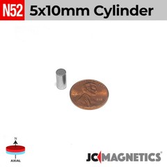 5mm x 10mm N52 Super Strong Cylinder Disc Rare Earth Neodymium Magnet 5x10mm
