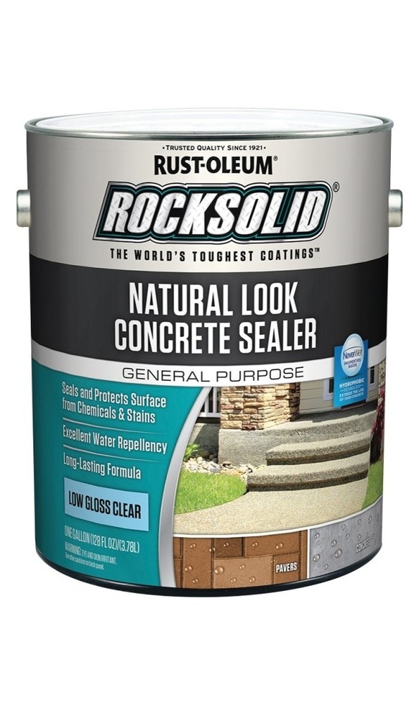Rust-Oleum 317928 RockSolid Natural Look Concrete Sealer, 1 Gal., Clear