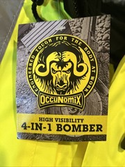 OccuNomix LUX-TJBJ-Y2X Size 2X ANSI Class 3 Hi-Vis 4-in-1 Bomber Jacket NWT
